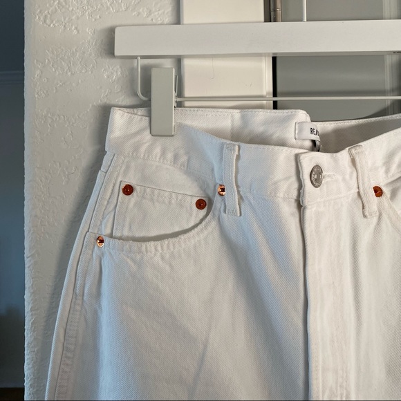 NWT Redone Originals 90s High Rise Loose in White With Rips - Picture 8 of 10